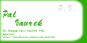 pal vavrek business card