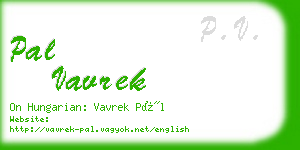 pal vavrek business card